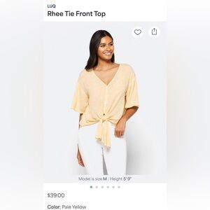 LUQ Rhee Tie Front Top